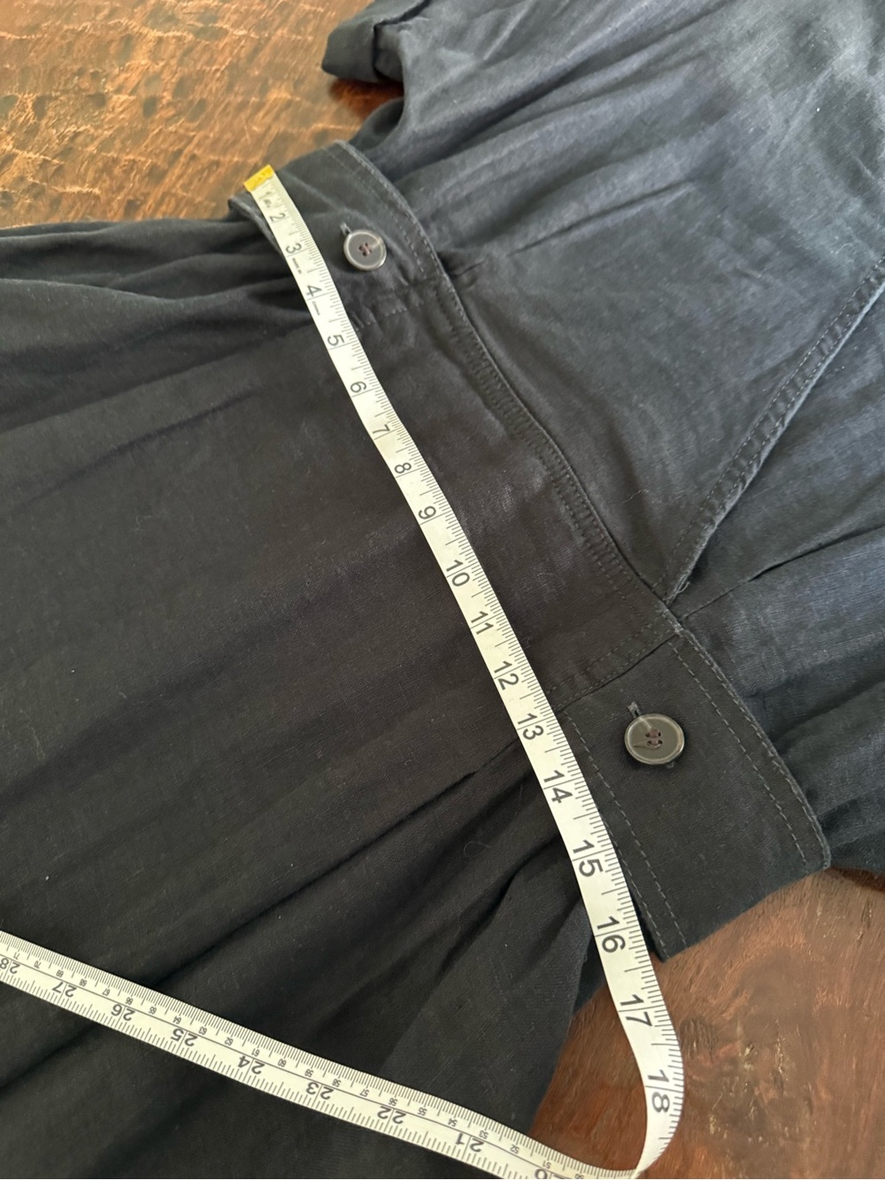 Banana Republic Sedona Black Linen Faux Wrap Midi Dress M - Picture 10 of 13